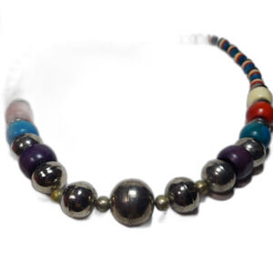 Various multicolor beads necklace statement 28"